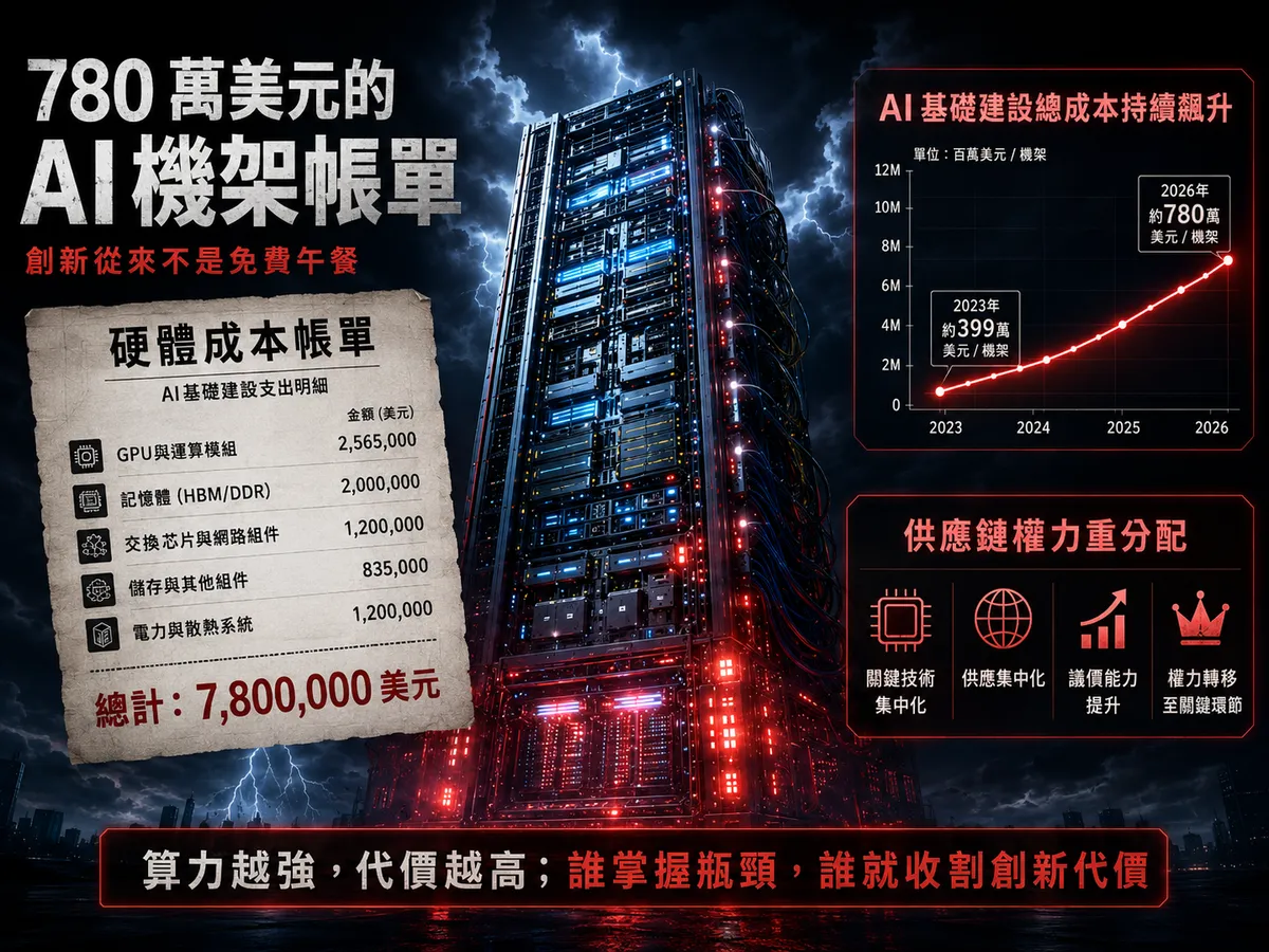 780萬美元AI機架帳單